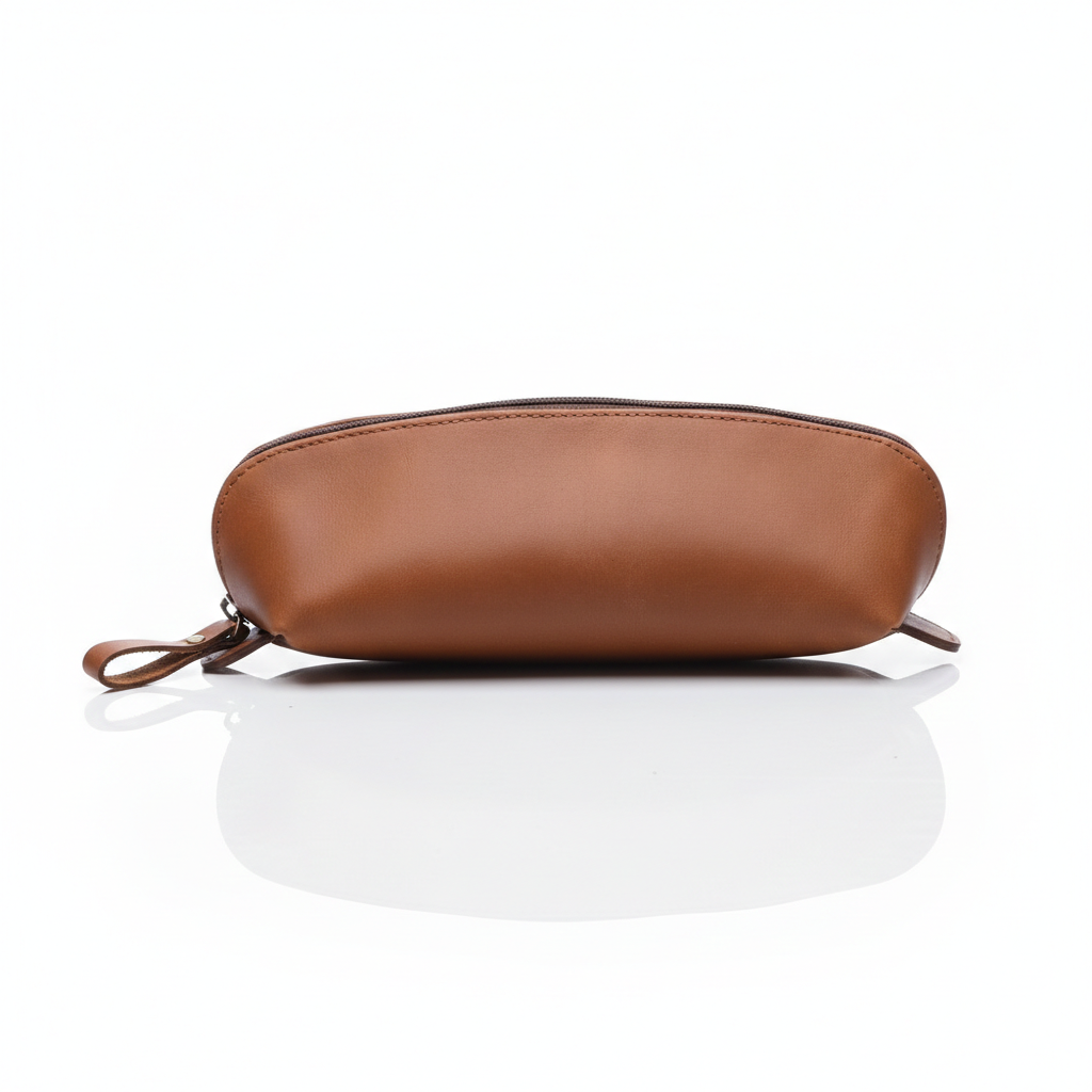 Leather Pencil Pouch – Minimal Zippered Utility Case