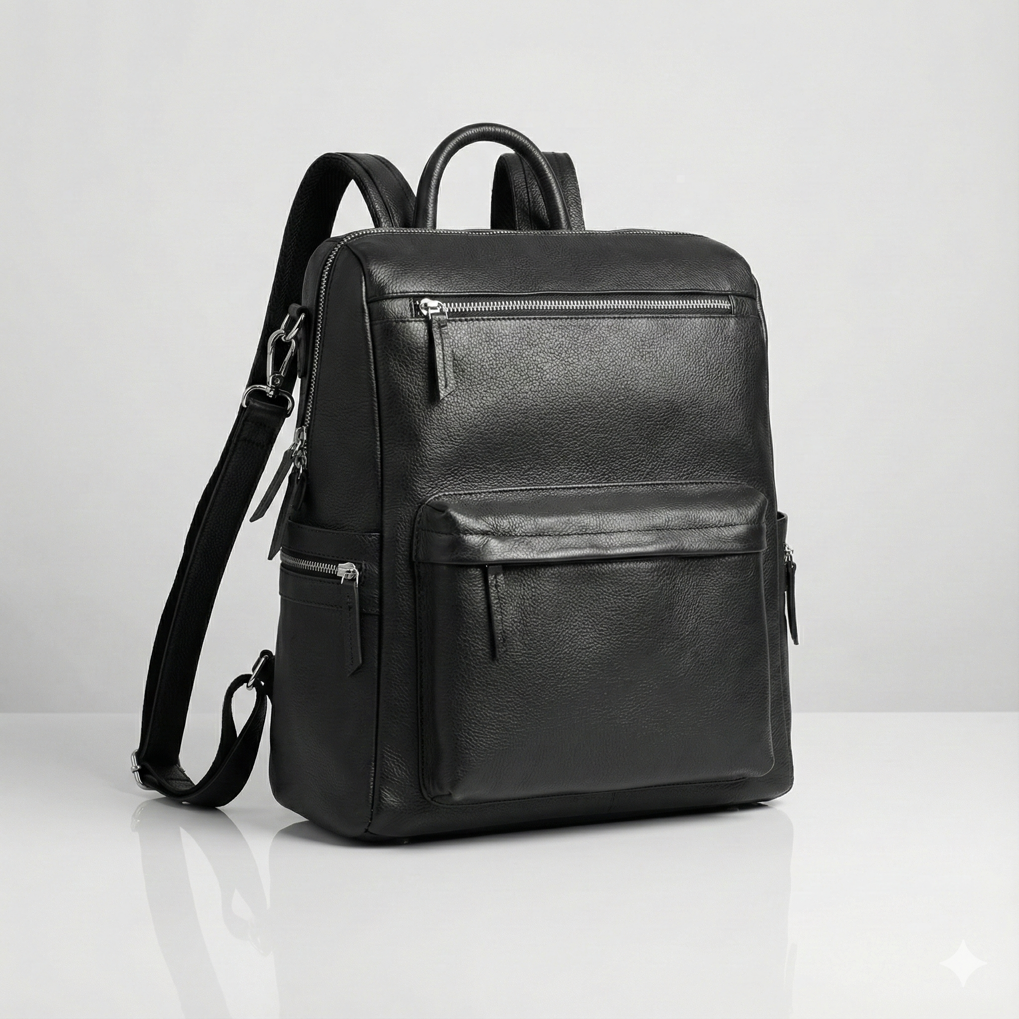 Executive Pebbled Leather Backpack – Premium Office & Travel Carry